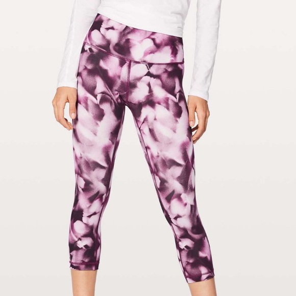 Lululemon Wunder Under Crop Hi-Rise 21” Blush Blossom Alpine White Candy Pink 6 - Picture 3 of 9